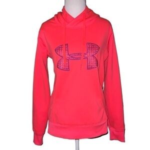 Under Armour Fleece Fluorescent Pink Hoodie Front Pocket XS NEW